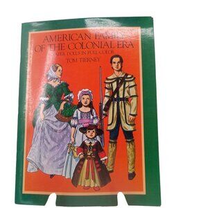 Vintage American Family Colonial Era Paper Dolls Costumes Tierney Color Uncut